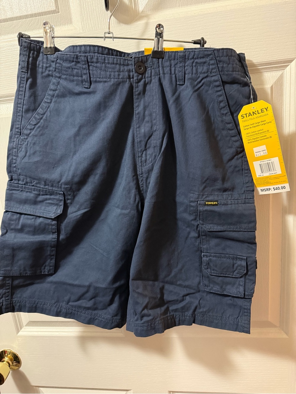 Stanley Men's Dark Navy Cargo Shorts with Utility Pockets